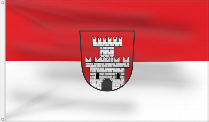 Bandera, con dos ojales metálicos y lado del asta reforzado: Laufen, St (Berchtesgadener Land)