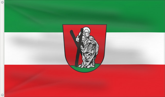 Bandera, con dos ojales metálicos y lado del asta reforzado: Teisendorf, M (Berchtesgadener Land)