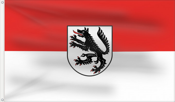 Bandera, con dos ojales metálicos y lado del asta reforzado: Wolfratshausen, St (Tölzer Land)