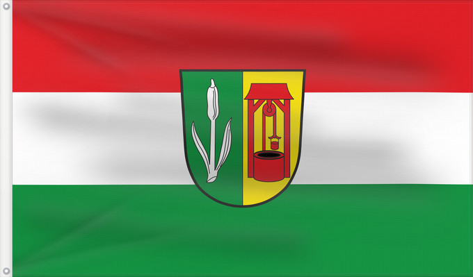 Bandera, con dos ojales metálicos y lado del asta reforzado: Karlsfeld (Münchener Umland)