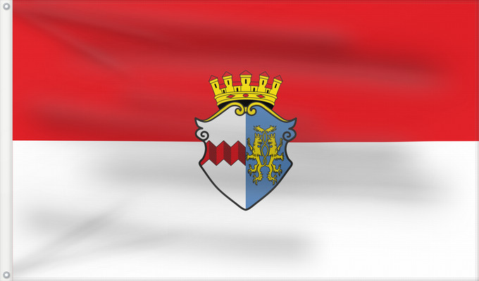 Bandera, con dos ojales metálicos y lado del asta reforzado: Markt Indersdorf, M (Münchener Umland)