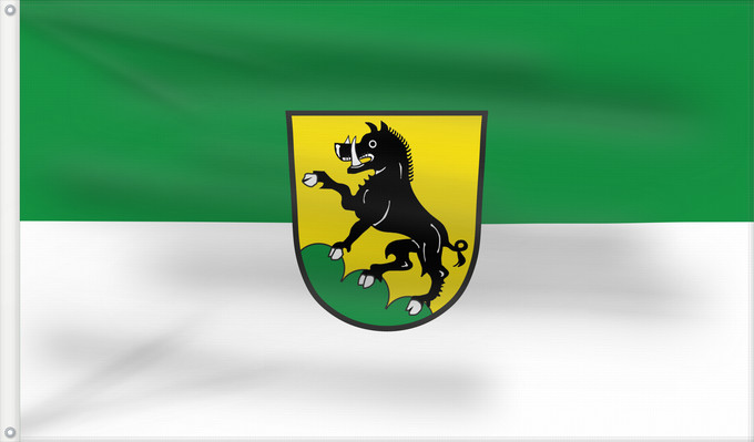 Bandera, con dos ojales metálicos y lado del asta reforzado: Ebersberg, St (Ebersberger Grünes Land)