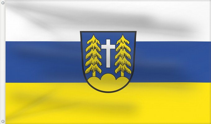 Bandera, con dos ojales metálicos y lado del asta reforzado: Forstinning (Ebersberger Grünes Land)