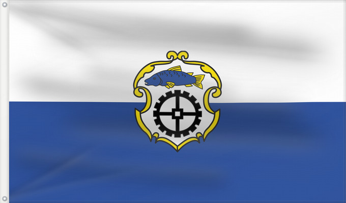 Bandera, con dos ojales metálicos y lado del asta reforzado: Glonn, M (Ebersberger Grünes Land)