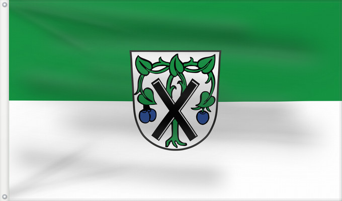 Bandera, con dos ojales metálicos y lado del asta reforzado: Oberpframmern (Ebersberger Grünes Land)
