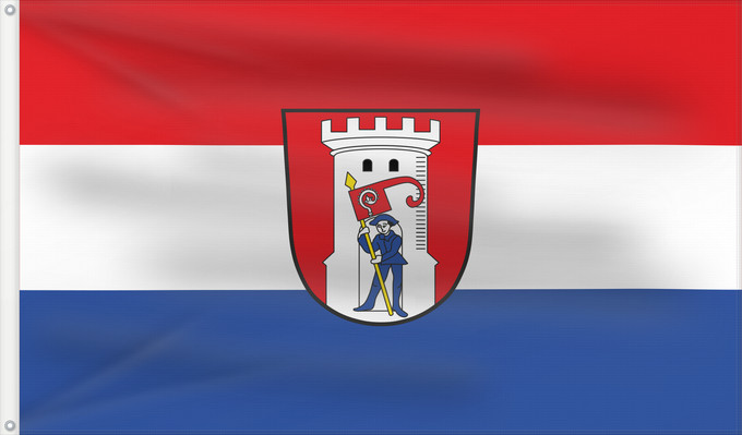 Bandera, con dos ojales metálicos y lado del asta reforzado: Mörnsheim, M (Naturpark Altmühltal)