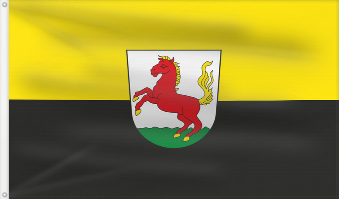 Bandera, con dos ojales metálicos y lado del asta reforzado: Wellheim, M (Naturpark Altmühltal)