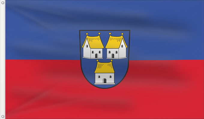 Bandera, con dos ojales metálicos y lado del asta reforzado: Dorfen, St (Münchener Umland)