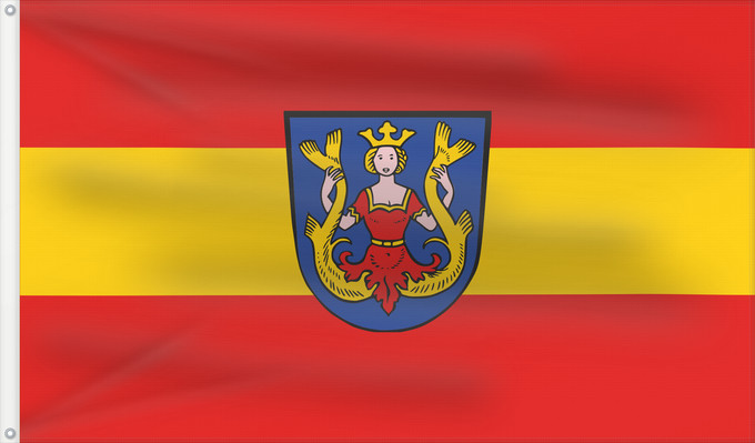 Bandera, con dos ojales metálicos y lado del asta reforzado: Isen, M (Münchener Umland)