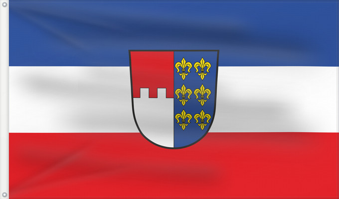 Bandera, con dos ojales metálicos y lado del asta reforzado: Langenpreising (Münchener Umland)