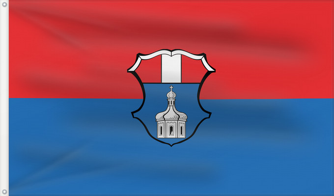 Bandera, con dos ojales metálicos y lado del asta reforzado: Taufkirchen (Vils) (Münchener Umland)