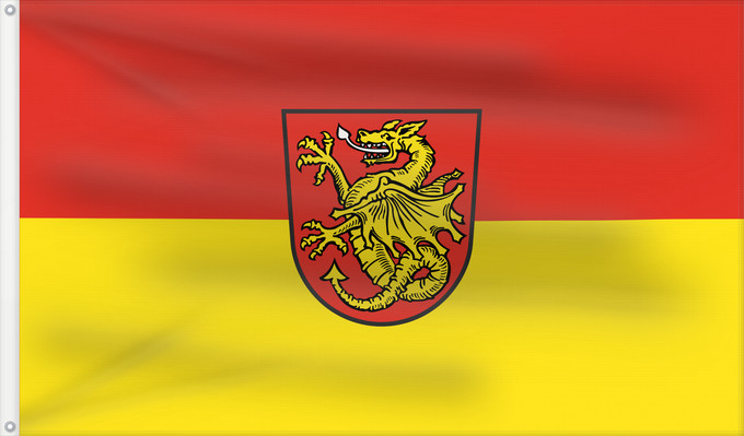 Bandera, con dos ojales metálicos y lado del asta reforzado: Wartenberg, M (Münchener Umland)