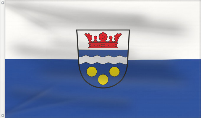 Bandera, con dos ojales metálicos y lado del asta reforzado: Langenbach (Münchener Umland)