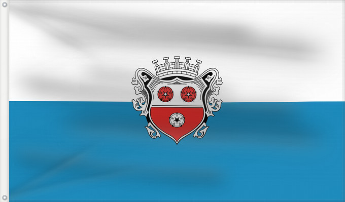 Bandera, con dos ojales metálicos y lado del asta reforzado: Moosburg a.d.Isar, St (Münchener Umland)