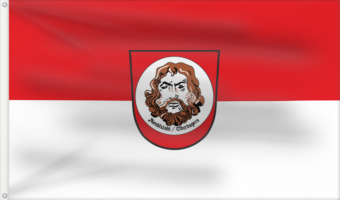 Bandera, con dos ojales metálicos y lado del asta reforzado: Nandlstadt, M (Münchener Umland)