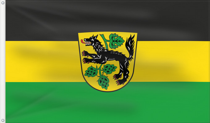 Bandera, con dos ojales metálicos y lado del asta reforzado: Wolfersdorf (Münchener Umland)