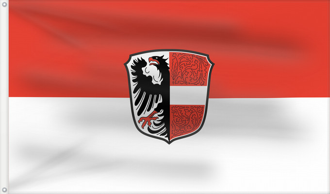 Bandera, con dos ojales metálicos y lado del asta reforzado: Garmisch-Partenkirchen, M (Zugspitz-Region)