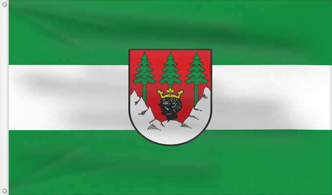 Bandera, con dos ojales metálicos y lado del asta reforzado: Mittenwald, M (Zugspitz-Region)