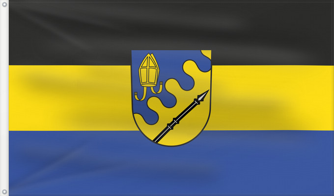 Bandera, con dos ojales metálicos y lado del asta reforzado: Unterdießen (Ammersee-Lech)