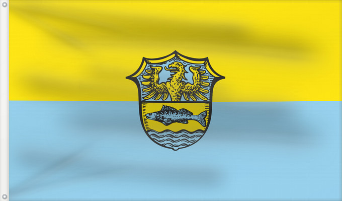 Bandera, con dos ojales metálicos y lado del asta reforzado: Utting am Ammersee (Ammersee-Lech)