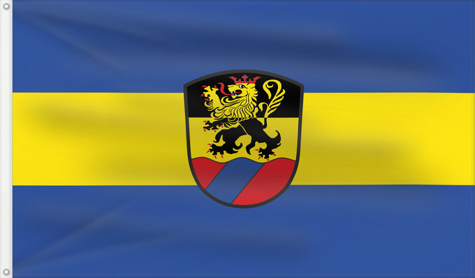 Flagge, mit zwei Metallösen und verstärktem Besatzband: Erharting (Inn-Salzach)