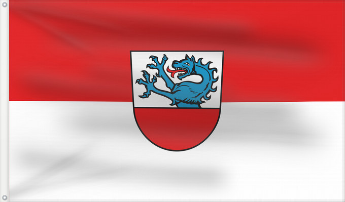 Bandera, con dos ojales metálicos y lado del asta reforzado: Neumarkt-Sankt Veit, St (Inn-Salzach)