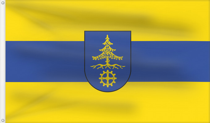Bandera, con dos ojales metálicos y lado del asta reforzado: Waldkraiburg, St (Inn-Salzach)