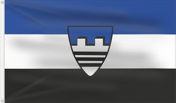 Bandera, con dos ojales metálicos y lado del asta reforzado: Baierbrunn (Münchener Umland)