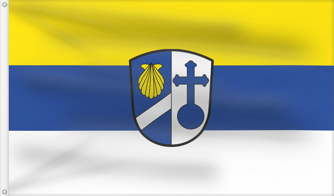 Bandera, con dos ojales metálicos y lado del asta reforzado: Feldkirchen (Münchener Umland)
