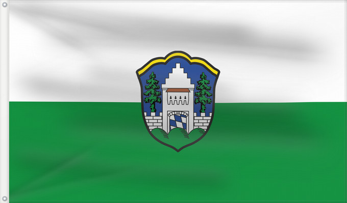 Bandera, con dos ojales metálicos y lado del asta reforzado: Grünwald (Münchener Umland)