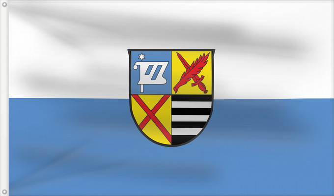 Bandera, con dos ojales metálicos y lado del asta reforzado: Kirchheim b.München (Münchener Umland)