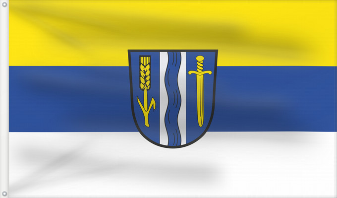 Bandera, con dos ojales metálicos y lado del asta reforzado: Aresing (Oberbayerns Städte)
