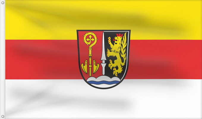 Bandera, con dos ojales metálicos y lado del asta reforzado: Bergheim (Oberbayerns Städte)