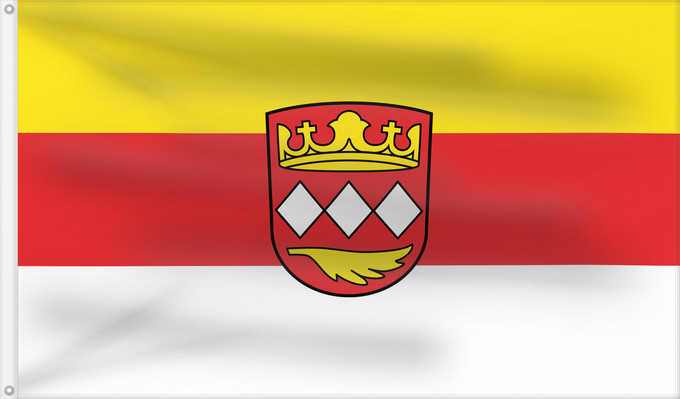 Bandera, con dos ojales metálicos y lado del asta reforzado: Ehekirchen (Oberbayerns Städte)