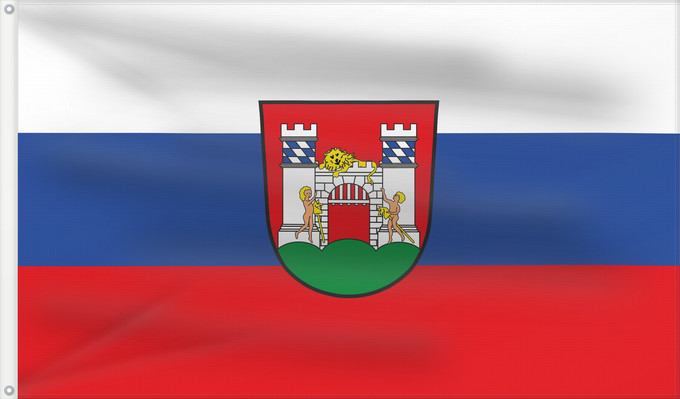 Bandera, con dos ojales metálicos y lado del asta reforzado: Neuburg a.d.Donau, GKSt (Oberbayerns Städte)