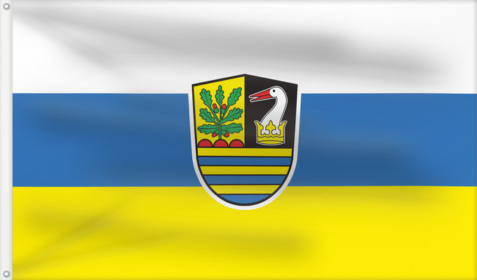 Flagge, mit zwei Metallösen und verstärktem Besatzband: Oberhausen (Oberbayerns Städte)