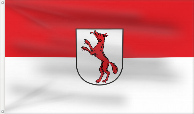 Bandera, con dos ojales metálicos y lado del asta reforzado: Rennertshofen, M (Oberbayerns Städte)