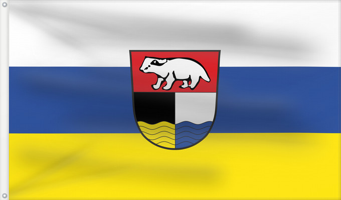 Bandera, con dos ojales metálicos y lado del asta reforzado: Rohrenfels (Oberbayerns Städte)