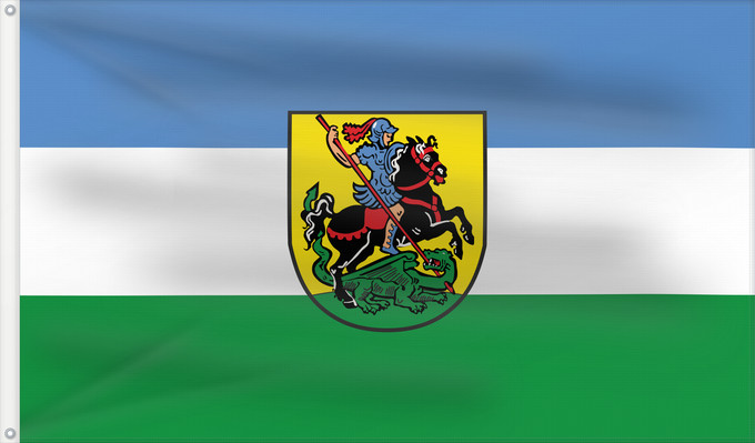 Bandera, con dos ojales metálicos y lado del asta reforzado: Hohenwart, M (Oberbayerns Städte)