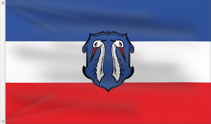 Bandera, con dos ojales metálicos y lado del asta reforzado: Reichertshofen, M (Oberbayerns Städte)
