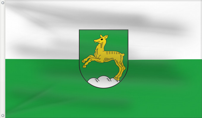 Bandera, con dos ojales metálicos y lado del asta reforzado: Wolnzach, M (Oberbayerns Städte)