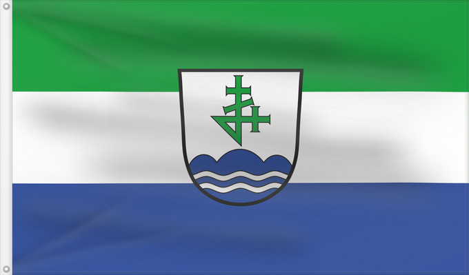 Bandera, con dos ojales metálicos y lado del asta reforzado: Bernau a.Chiemsee (Chiemsee-Alpenland)