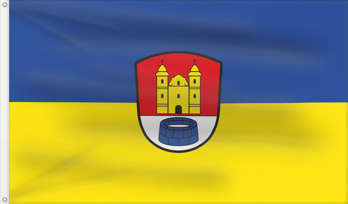 Bandera, con dos ojales metálicos y lado del asta reforzado: Breitbrunn a.Chiemsee (Chiemsee-Alpenland)