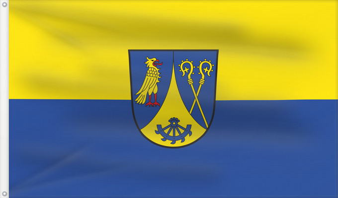Bandera, con dos ojales metálicos y lado del asta reforzado: Prien a.Chiemsee, M (Chiemsee-Alpenland)