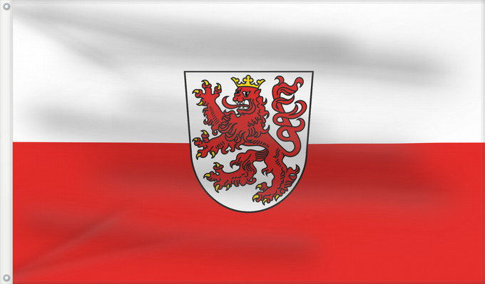 Bandera, con dos ojales metálicos y lado del asta reforzado: Wasserburg a.Inn, St (Chiemsee-Alpenland)