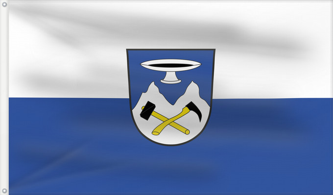 Bandera, con dos ojales metálicos y lado del asta reforzado: Siegsdorf (Chiemgau)