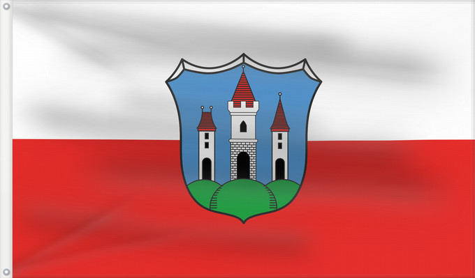 Bandera, con dos ojales metálicos y lado del asta reforzado: Trostberg, St (Chiemgau)