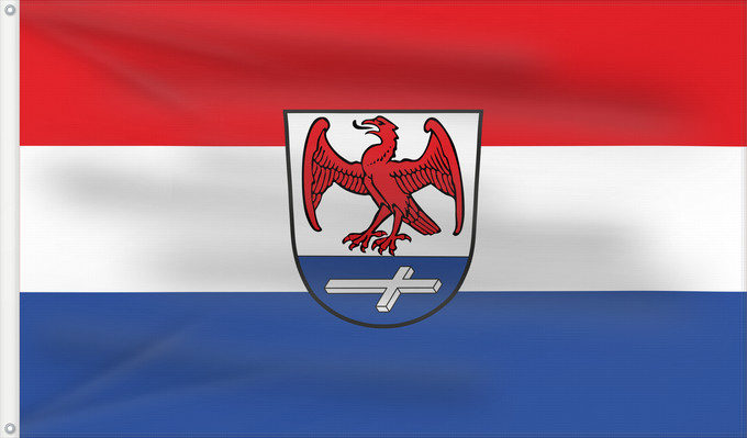 Bandera, con dos ojales metálicos y lado del asta reforzado: Huglfing (Pfaffenwinkel)