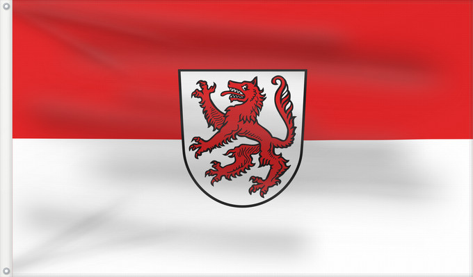 Bandera, con dos ojales metálicos y lado del asta reforzado: Passau (Ostbayerische Städte)