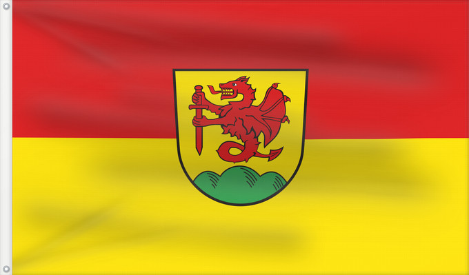 Bandera, con dos ojales metálicos y lado del asta reforzado: Auerbach (Bayerischer Wald)